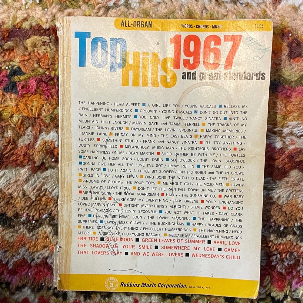 Vintage 1967 Top Hits Music Book
